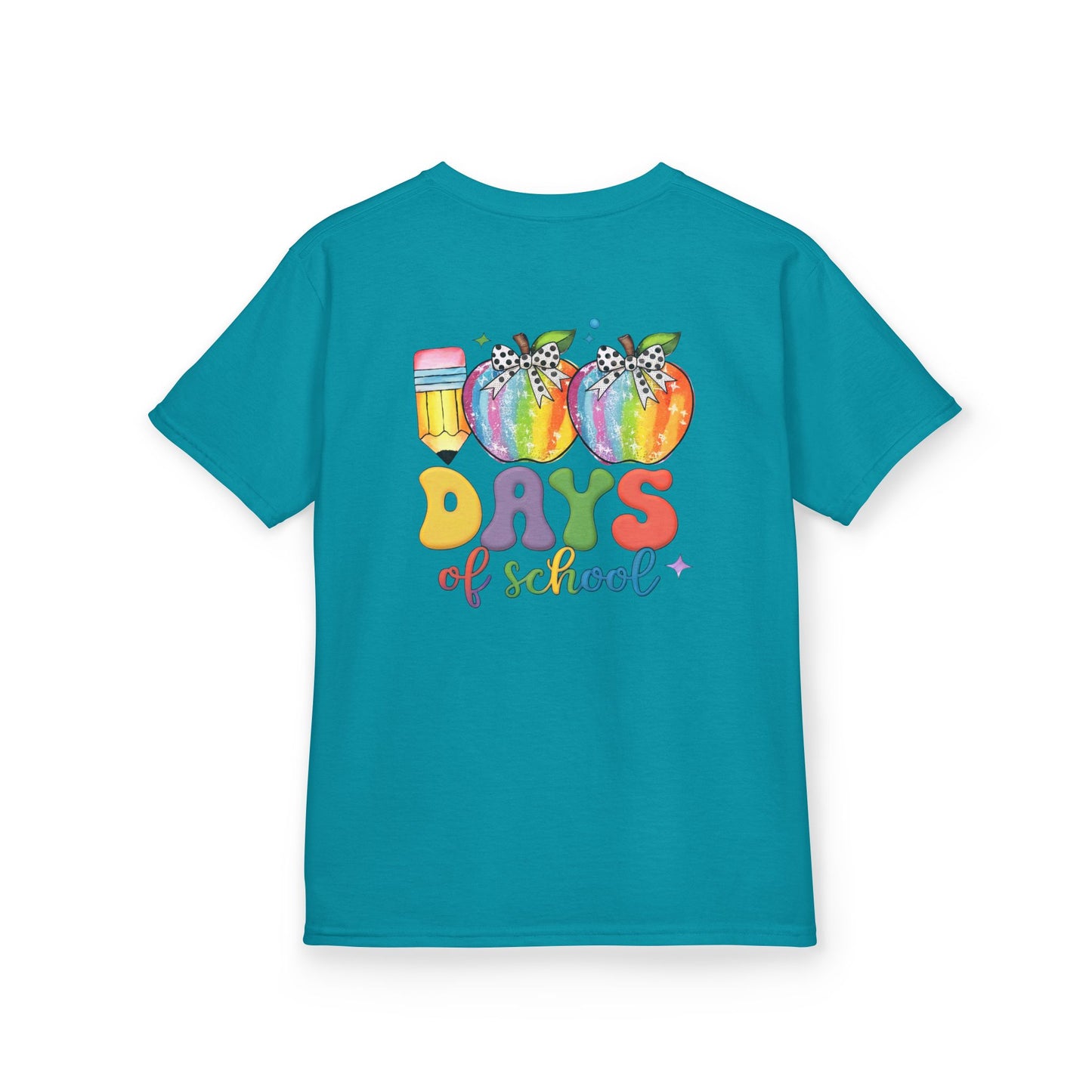 Colorful 100 Days of School Kids Tee, Fun T-Shirt, Back to School, Teacher Gift, Rainbow Design, Kid's Clothing