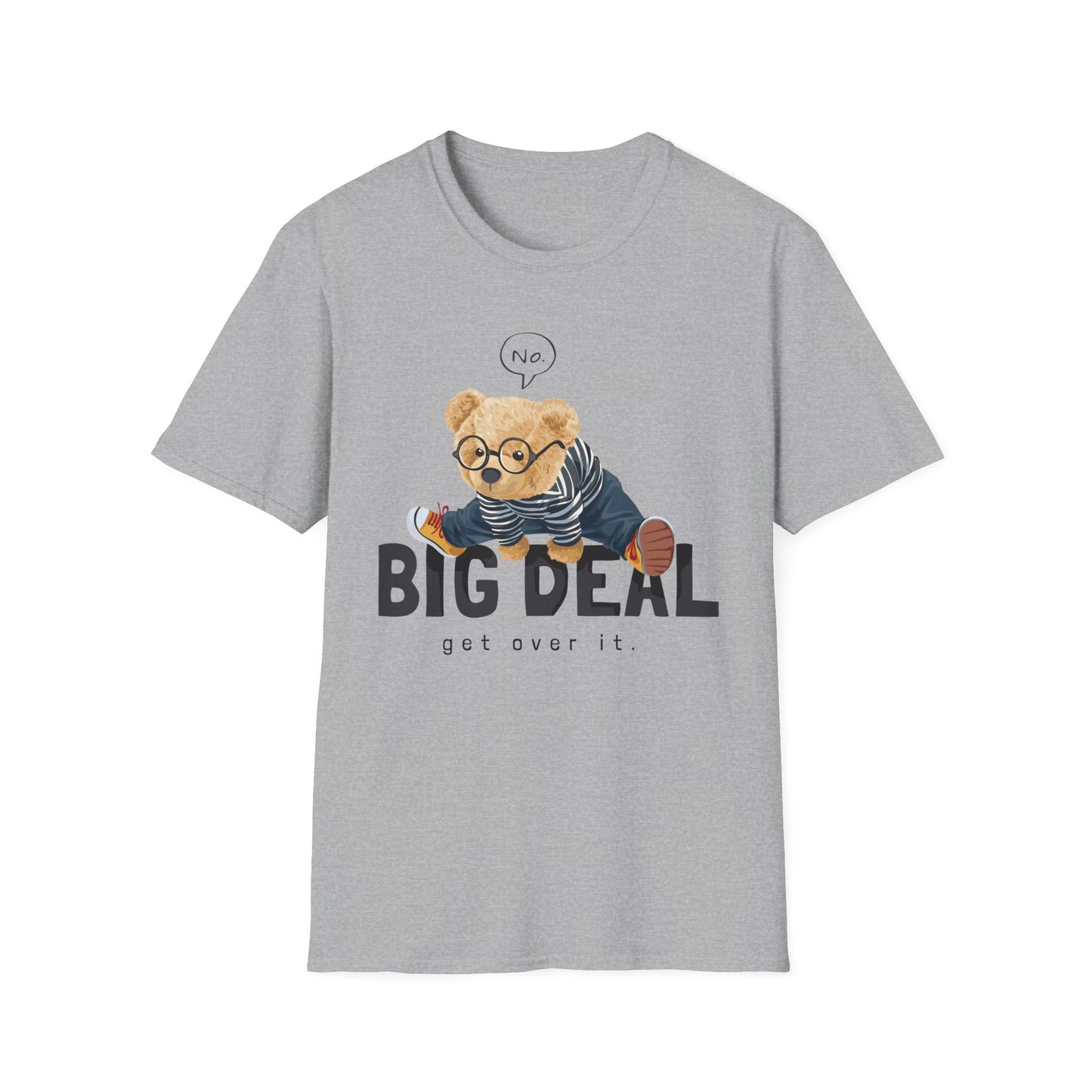 Playful Bear Graphic Tee - Unisex Softstyle T-Shirt, Casual Wear, Cute Gift, Birthday Shirt, Fun Statement Tee Sport Grey