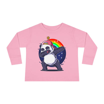 Adorable Panda Long Sleeve Tee for Toddlers - Cute, Funny, Stylish, Comfortable, Perfect for Playtime or Gifts Pink