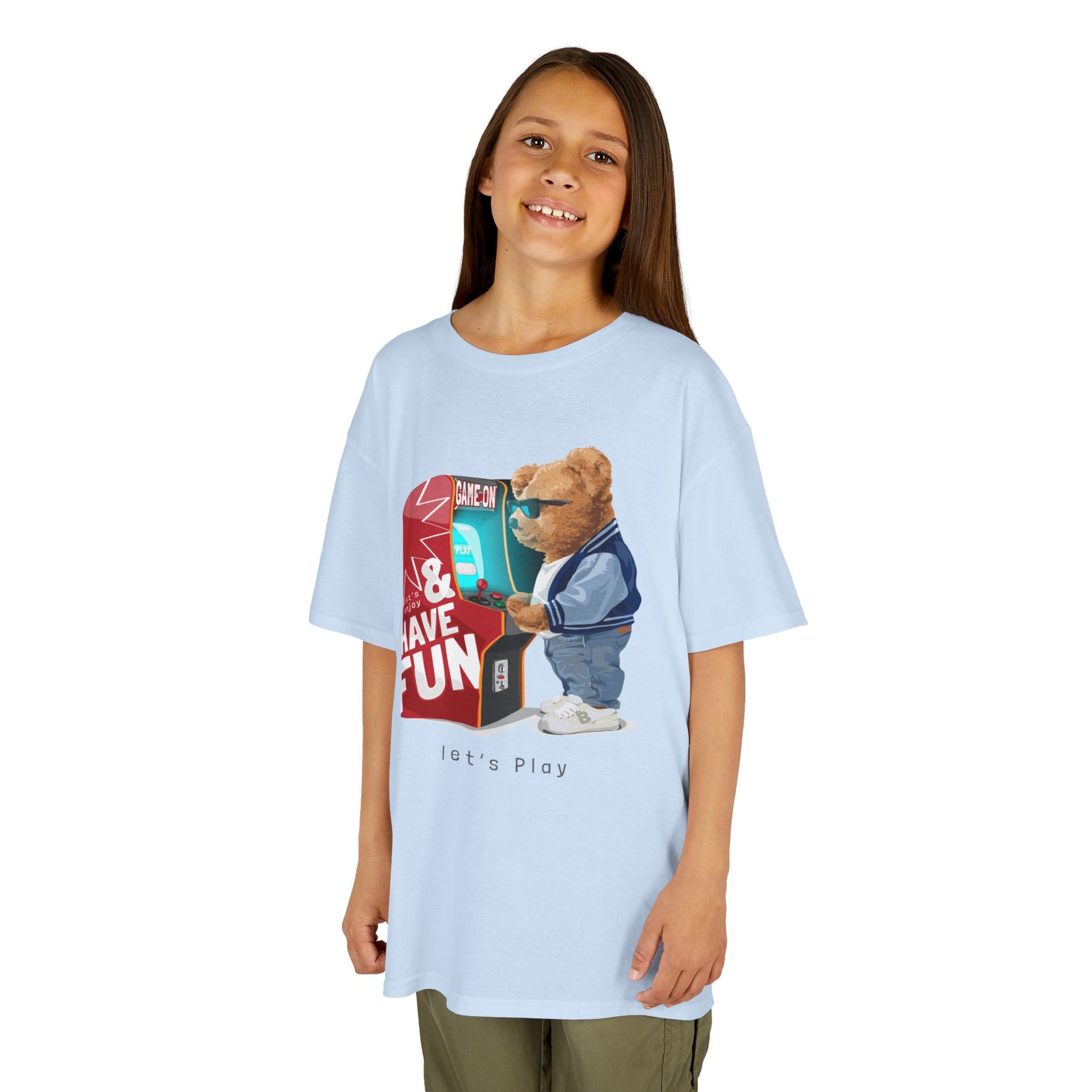 Cute Bear Gaming Kids Tee, Perfect for Fun Playtime, Birthday Gift, Casual Wear, Gift for Kids, Fun Kid’s Fashion