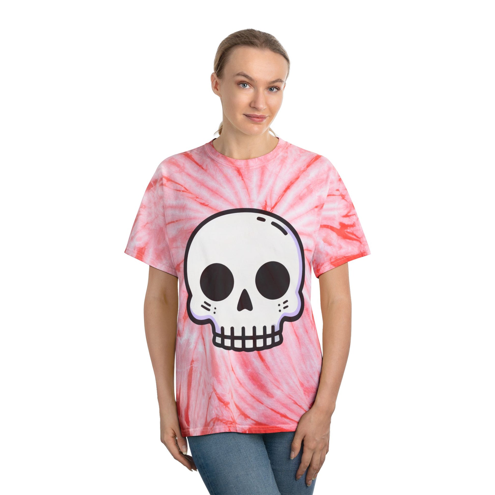 Cyclone Tie-Dye Tee with Skull Design - Boho Graphic T-Shirt for Music Festivals, Casual Wear, Summer Style, Gift Idea - Cozy Kawaii LLC