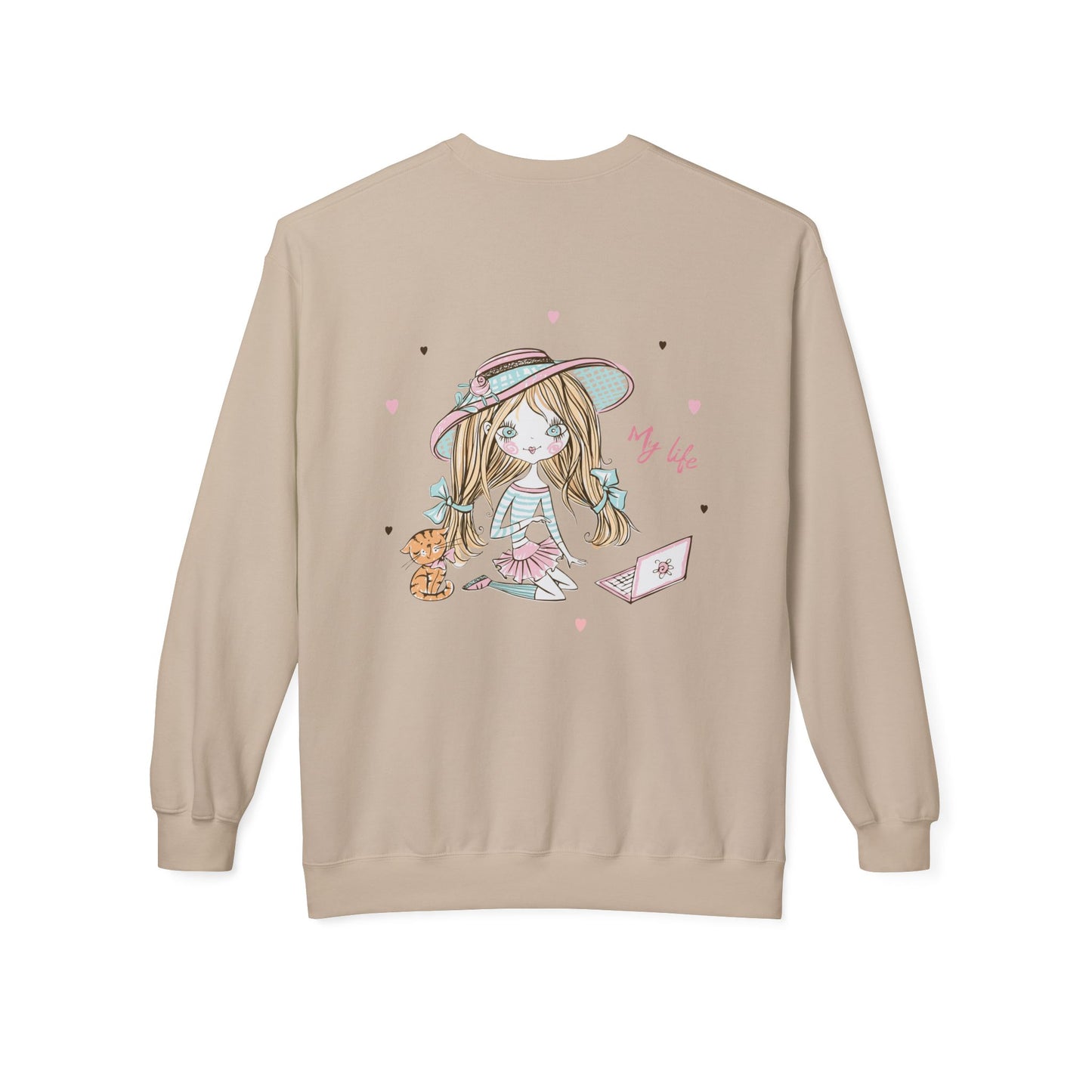 Cute Illustrated Crewneck Sweatshirt, Cozy Everyday Wear, Gift for Her, Fun Fashion, Casual Outfit, Birthday Present