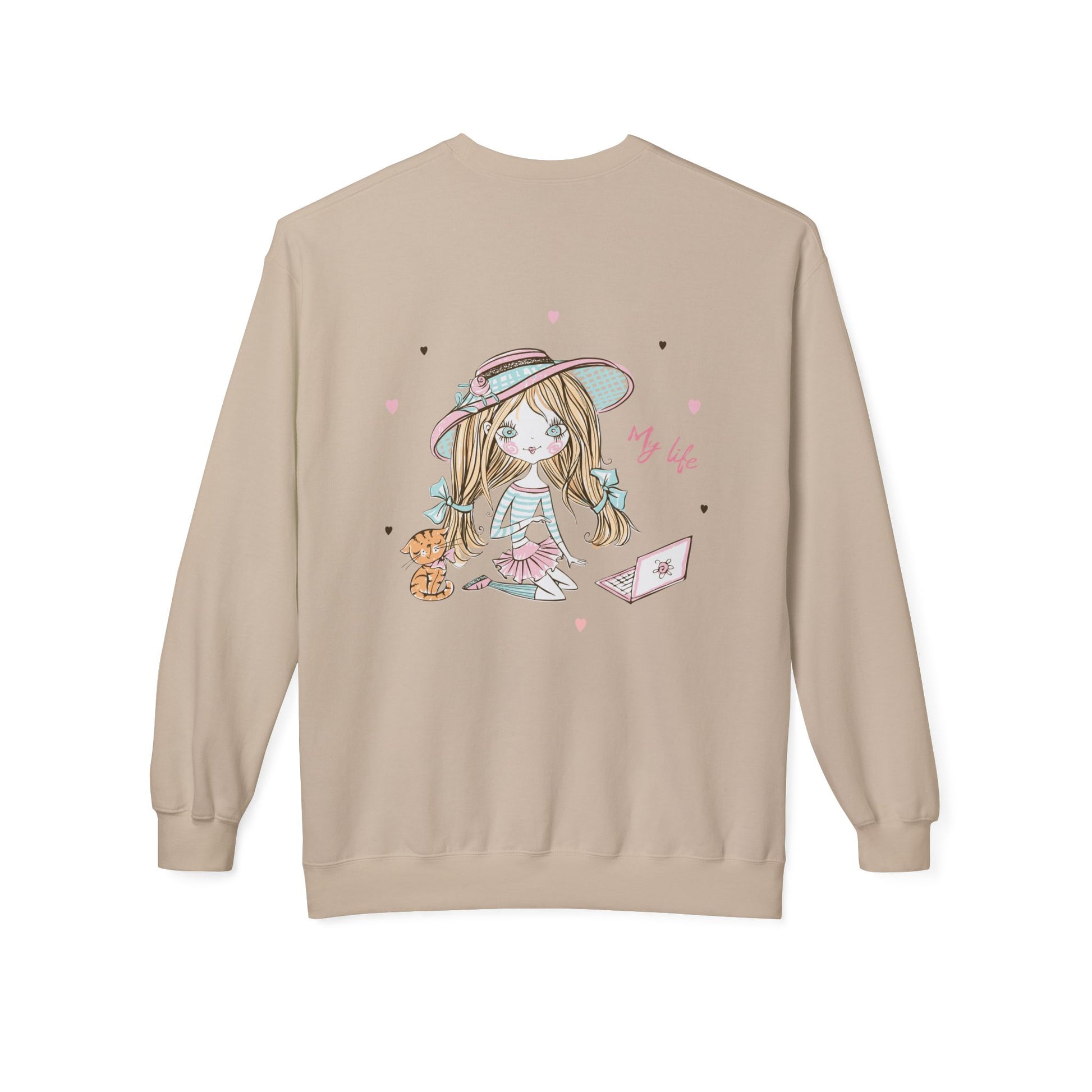 Cute Illustrated Crewneck Sweatshirt, Cozy Everyday Wear, Gift for Her, Fun Fashion, Casual Outfit, Birthday Present