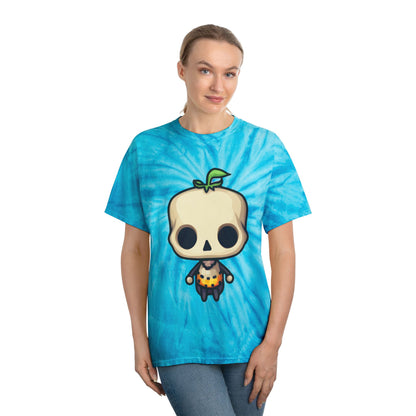 Sky Blue Tie-Dye Tee with Adorable Skull Character | Fun Summer T-Shirt | Perfect for Festivals, Parties, and Casual Outings - Cozy Kawaii LLC