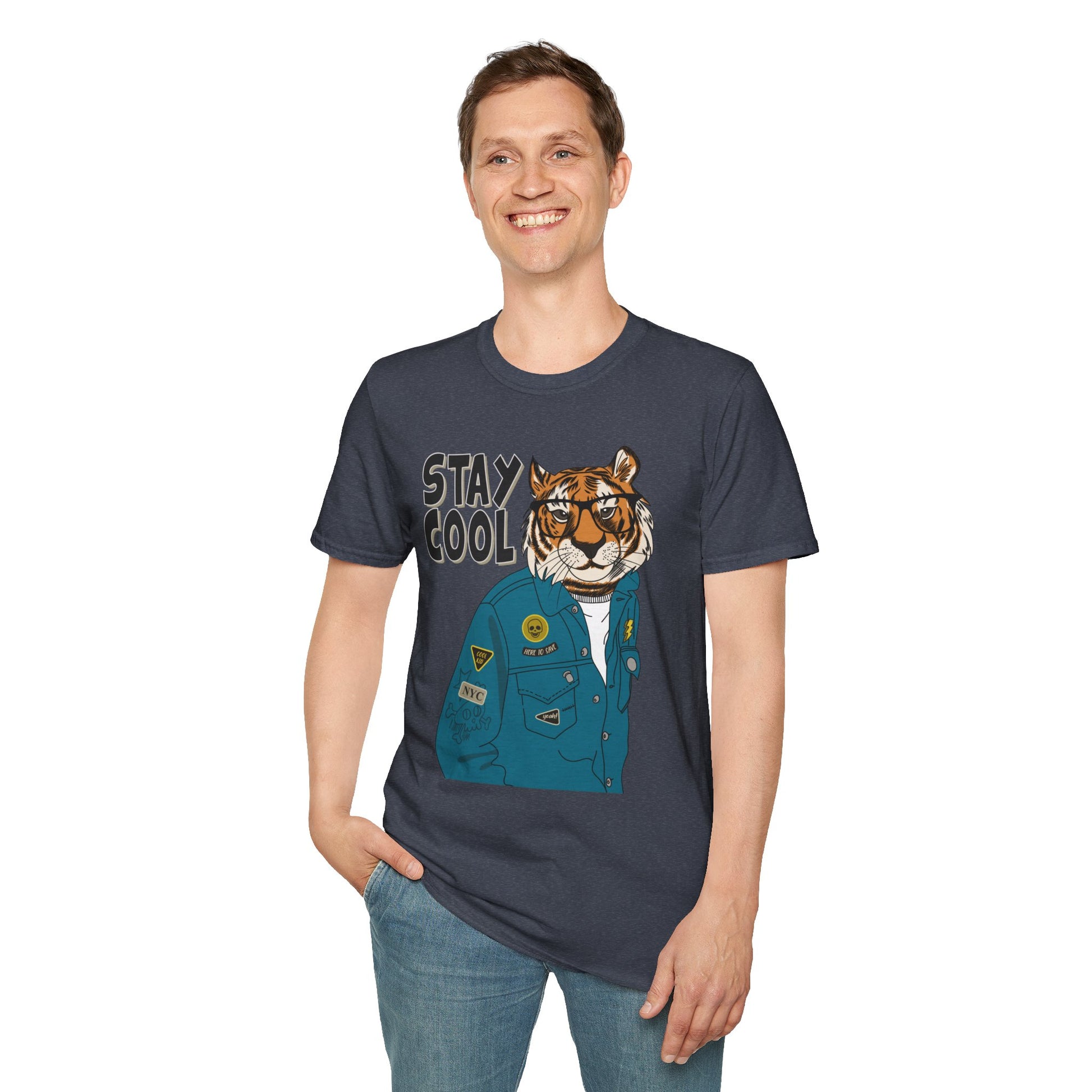 Cool Tiger Graphic T-Shirt | Stay Cool Tee, Unisex Sizes, Casual Wear, Gift for Animal Lovers, Everyday Style
