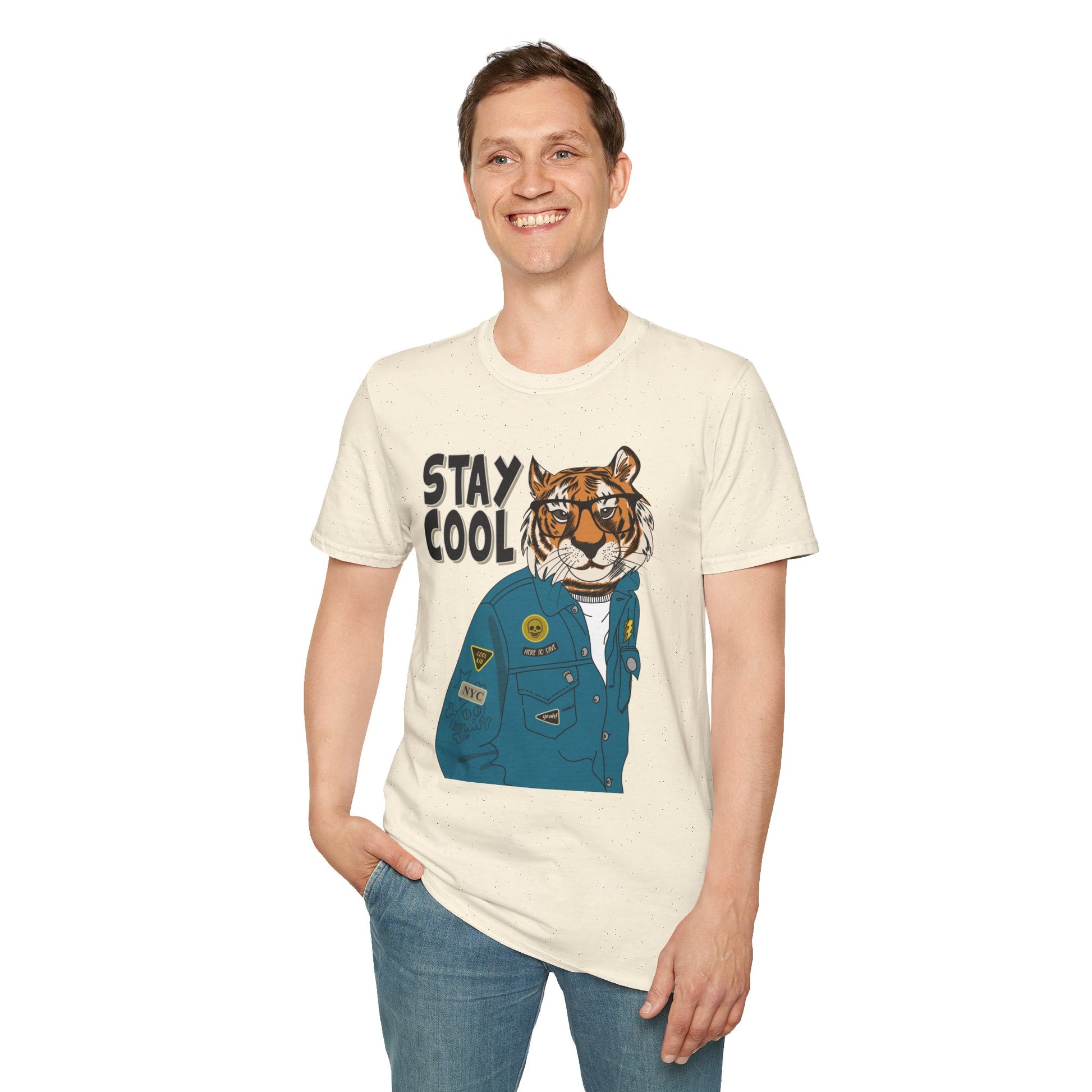 Cool Tiger Graphic T-Shirt | Stay Cool Tee, Unisex Sizes, Casual Wear, Gift for Animal Lovers, Everyday Style