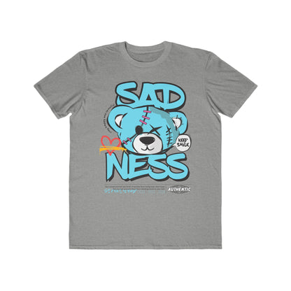 Sadness Bear Urban Wear For Men, Casual Wear, Unisex Fashion T-Shirt, Streetwear, Gift for Men, Trendy Everyday Shirt Heather Grey