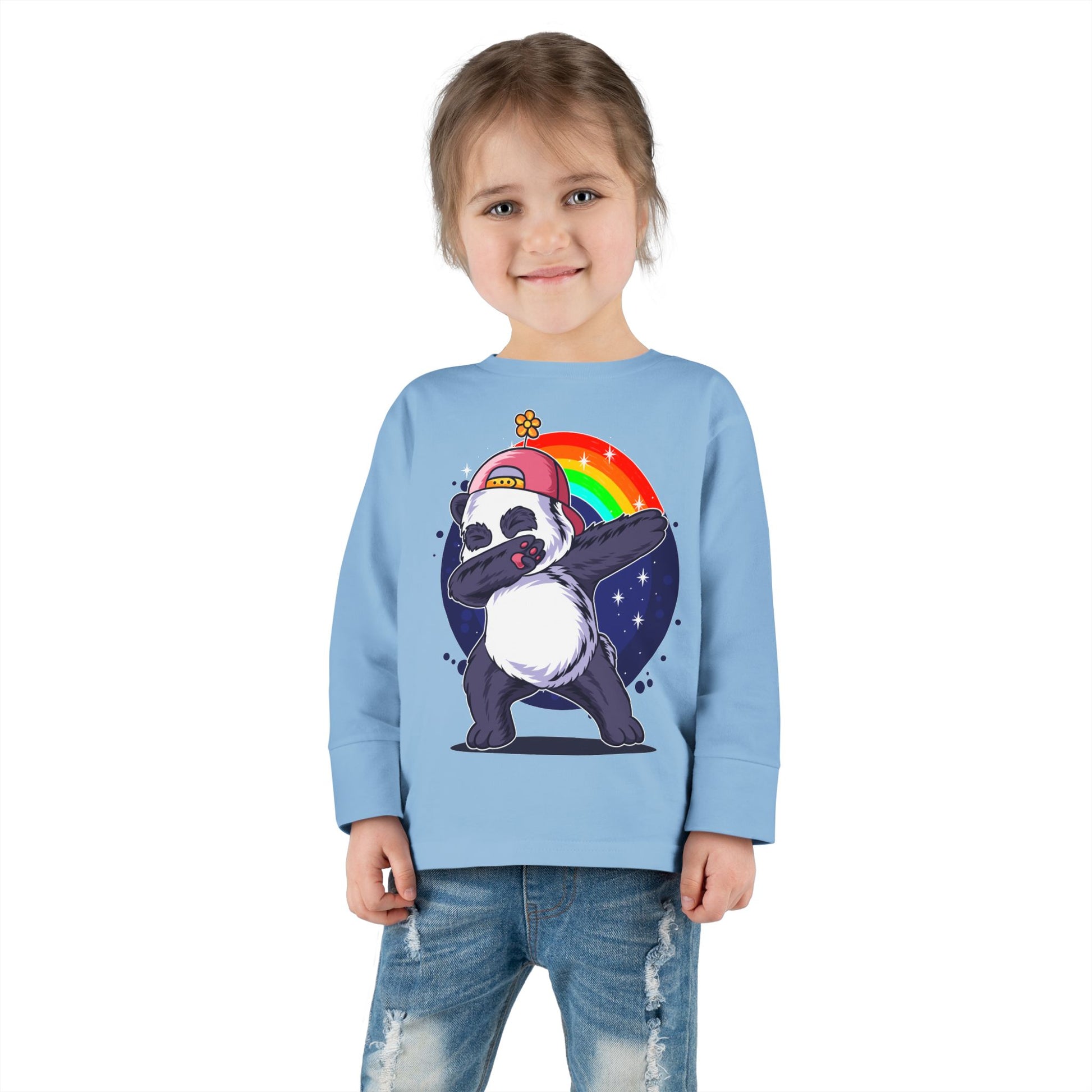 Adorable Panda Long Sleeve Tee for Toddlers - Cute, Funny, Stylish, Comfortable, Perfect for Playtime or Gifts