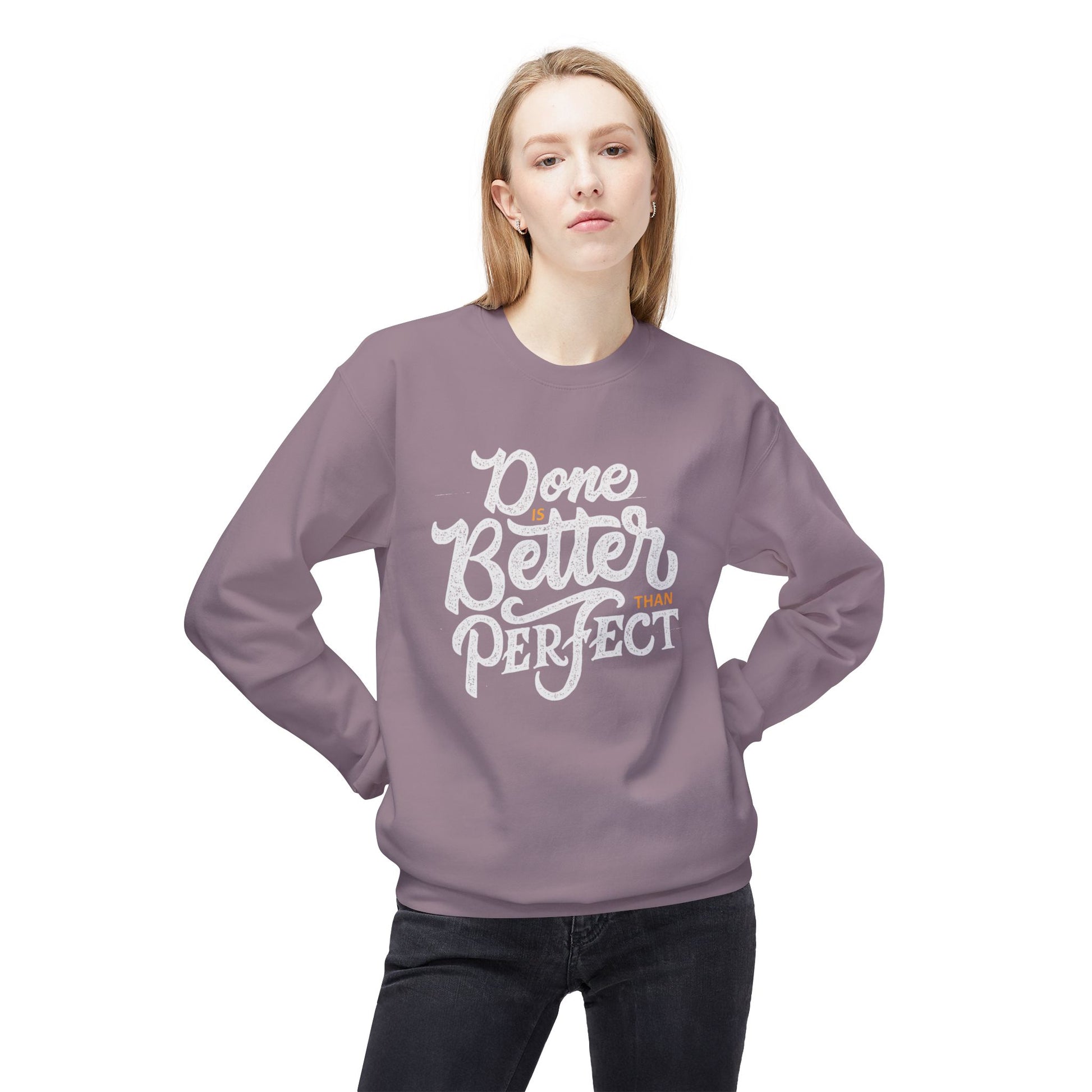 Motivational Fleece Sweatshirt: Cozy Crewneck, Perfect for Self-Care Days, Gift for Friends, Inspirational Quotes, Peer Encouragement