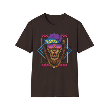 King Lion Graphic T-Shirt, Unisex Tee, Casual Wear, Gift for Animal Lovers, Streetwear, Festival Fashion
