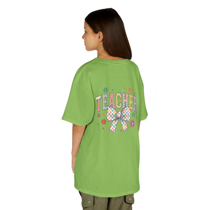 Teacher Kids Tee with Colorful Bow Design, Perfect for Back to School, Teacher Appreciation, Birthday Gift, Fun Classroom Wear