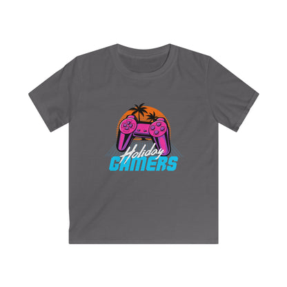 Video Game Kids Tee, Holiday Gamers T-Shirt, Gamer Gift, Nostalgic Gaming Shirt, Playful Kids Apparel Charcoal