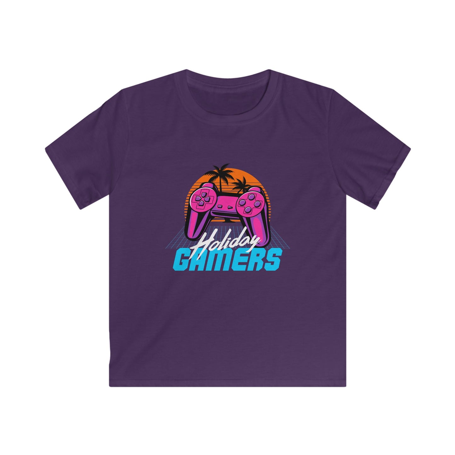 Video Game Kids Tee, Holiday Gamers T-Shirt, Gamer Gift, Nostalgic Gaming Shirt, Playful Kids Apparel Purple