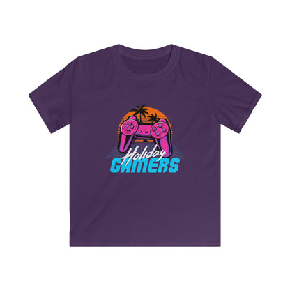 Video Game Kids Tee, Holiday Gamers T-Shirt, Gamer Gift, Nostalgic Gaming Shirt, Playful Kids Apparel Purple