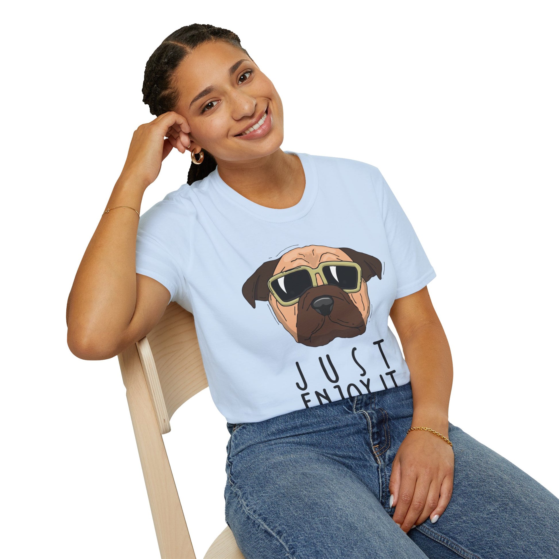 Cool Dog T-Shirt: Just Enjoy It, Funny Pet Lover Gift, Casual Everyday Wear, Unisex Graphic Tee, Gift for Dog Owners
