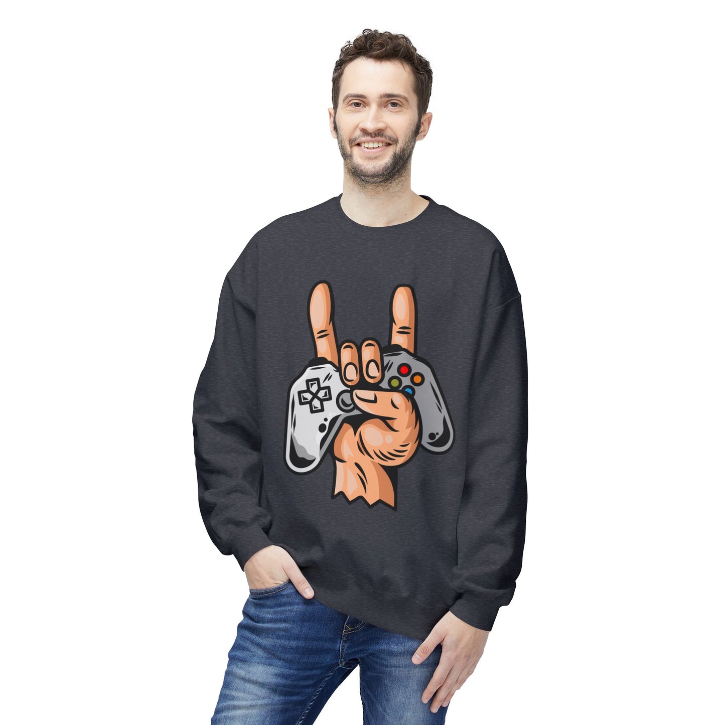 Gamer Fleece Crewneck Sweatshirt, Unisex Sweatshirt for Gamers, Gaming Apparel, Perfect Gift for Birthdays, Geek Culture, Casual Wear