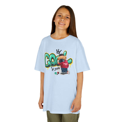 Cool Kids Heavy Cotton Tee, Fun T-Shirt for Children, Street Art Style Tee, Playful Graphic Shirt, Perfect for Birthdays and Everyday Wear