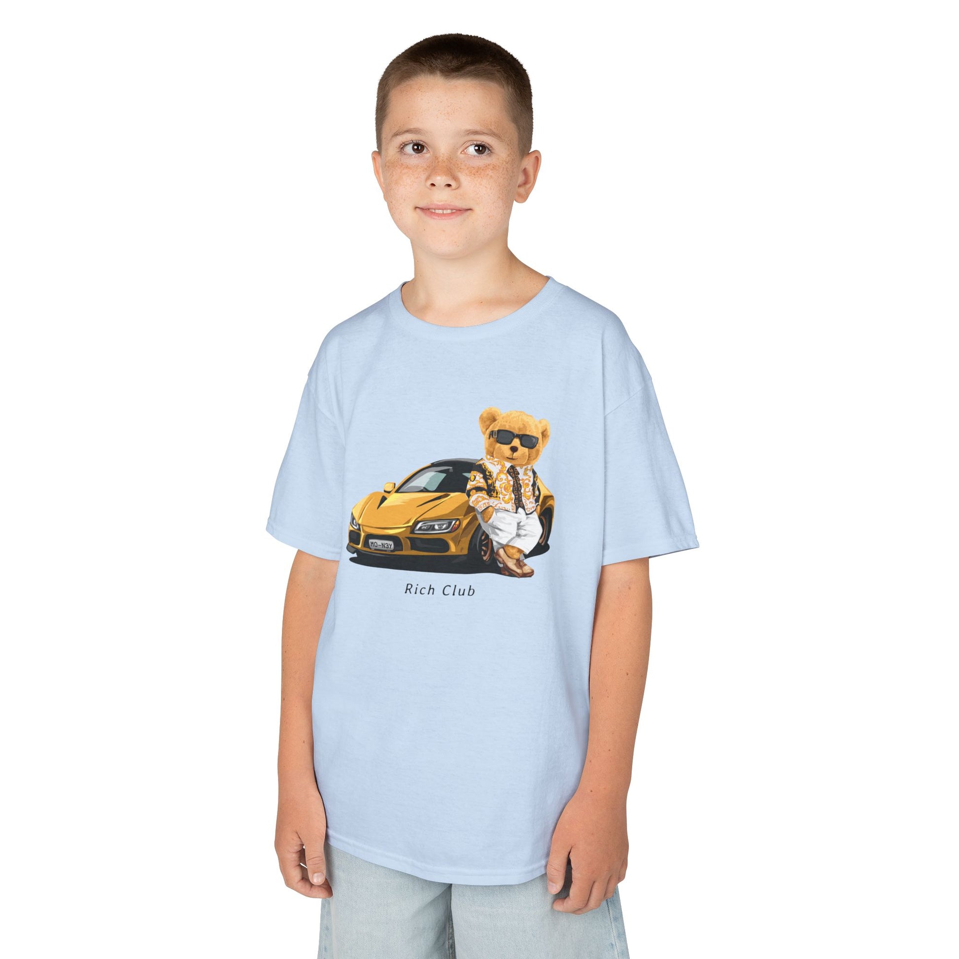 Cool Cartoon Bear Kids Tee, Fun Gift for Birthdays, Car Lovers T-Shirt, Playful Kid's Clothing, Perfect for Casual Days, Summer Fun