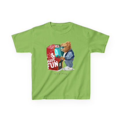 Cute Bear Gaming Kids Tee, Perfect for Fun Playtime, Birthday Gift, Casual Wear, Gift for Kids, Fun Kid’s Fashion Lime