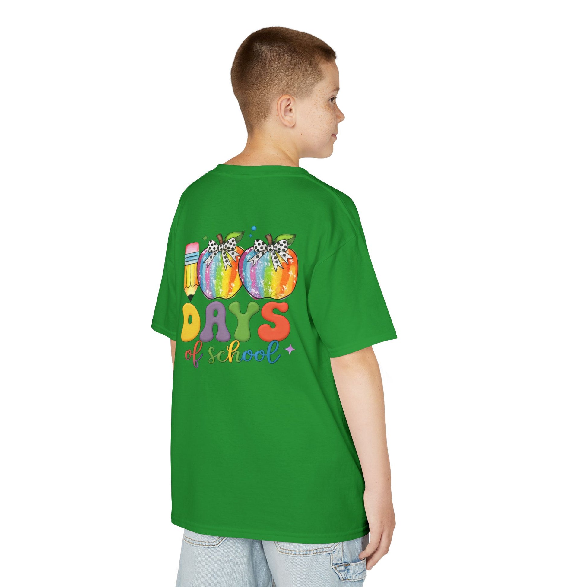 Colorful 100 Days of School Kids Tee, Fun T-Shirt, Back to School, Teacher Gift, Rainbow Design, Kid's Clothing