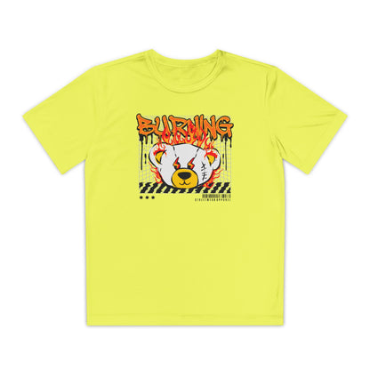 Burning Bear Youth Competitor Tee, Graphic T-Shirt, Trendy Kids Apparel, Streetwear, Cool Gift for Boys and Girls