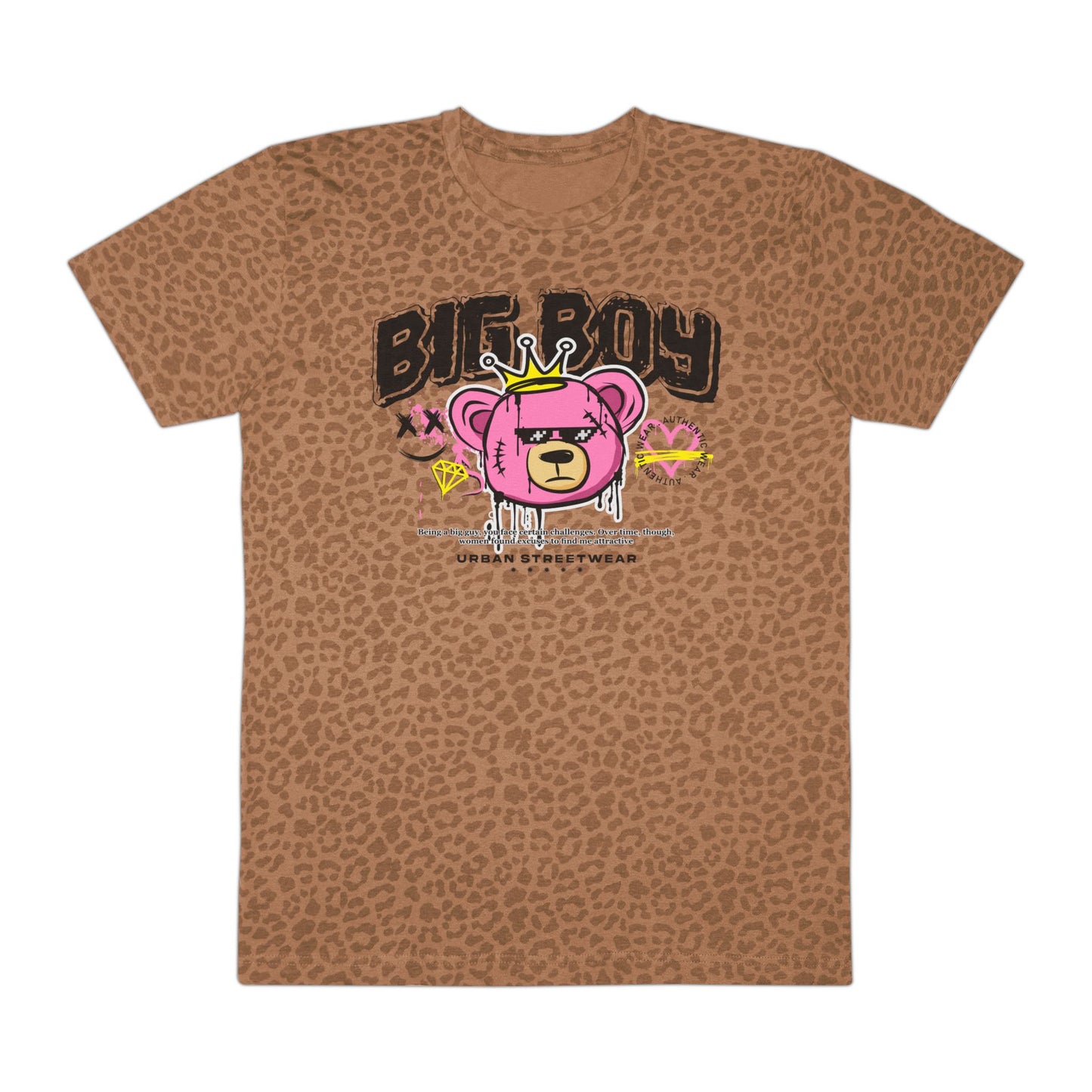Big Boy Graphic Tee, Trendy Men's Tee, Casual Wear, Gift for Men, Stylish Outfit, Statement T-Shirt Brown Leopard