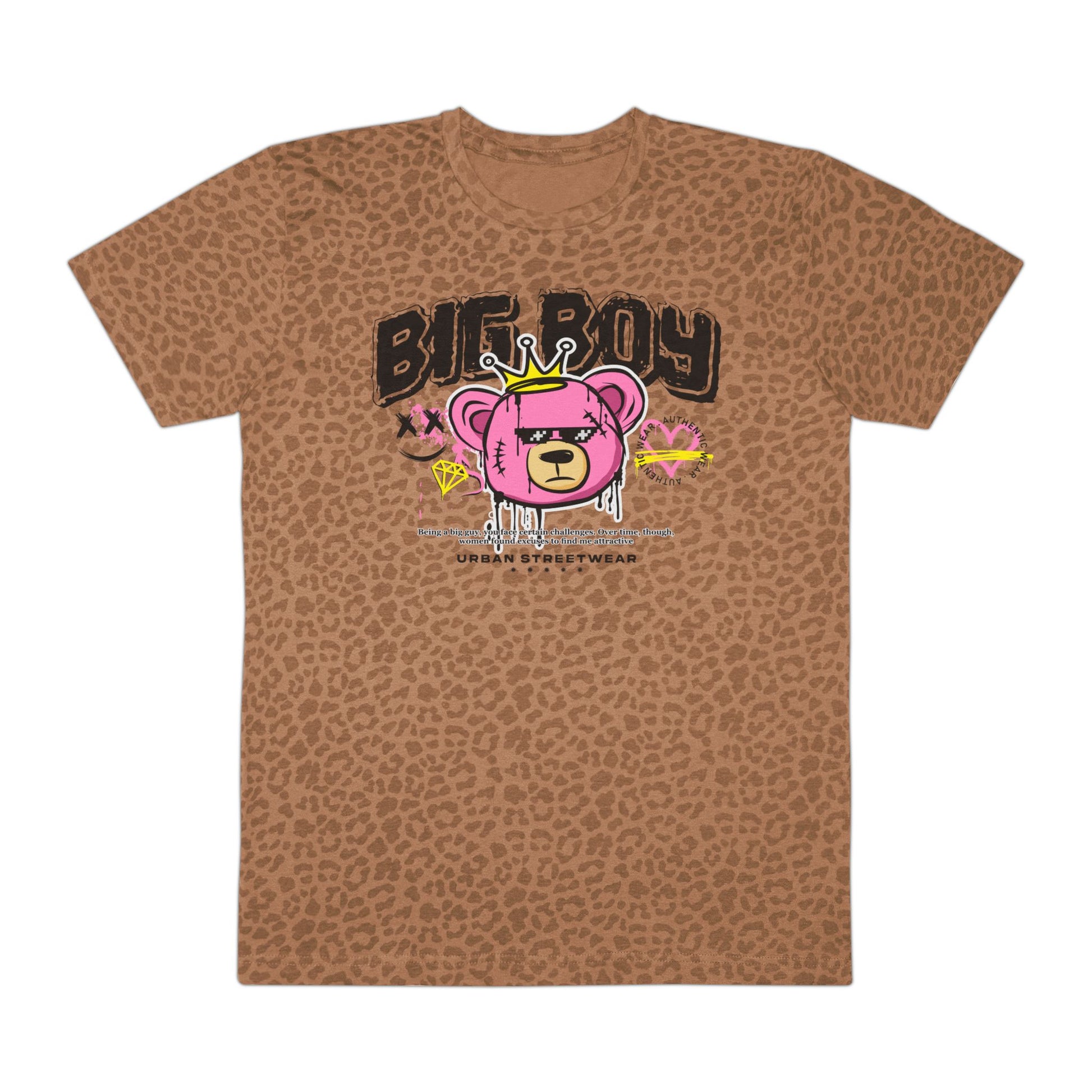 Big Boy Graphic Tee, Trendy Men's Tee, Casual Wear, Gift for Men, Stylish Outfit, Statement T-Shirt Brown Leopard