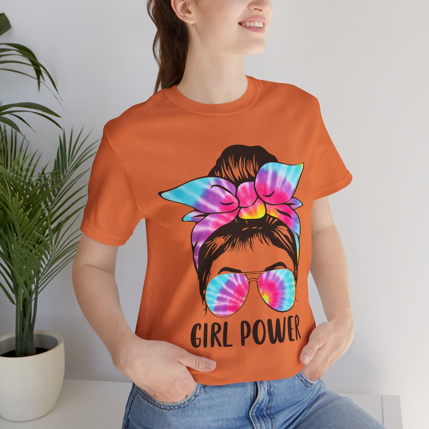 Girl Power Tie-Dye Tee, Unisex Short Sleeve Shirt, Feminist Apparel, Gift for Her, Casual Everyday Wear, Birthday Present