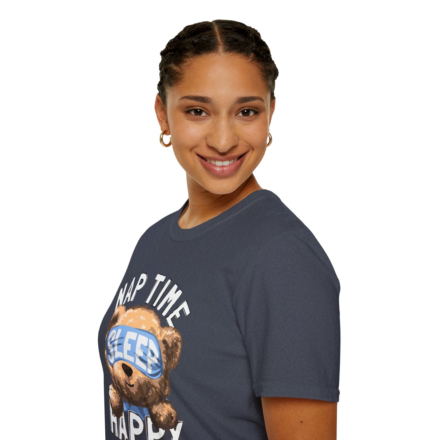 Nap Time Happy Bear Unisex T-Shirt, Sleep Shirt, Cute Graphic Tee, Cozy Relaxed Wear, Gift for Nappers, Funny Pajama T-Shirt