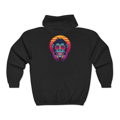 Retro Monkey Graphic Hoodie, Cool Hoodie for Music Lovers, Fun Sweatshirt for Teens and Adults, Gift for Birthdays and Holidays