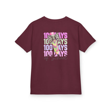 Kids 100 Days of School Tee, Fun Kids' T-Shirt, Celebration Shirt for Back to School, Kindergarten Milestone Gift, Cute Animal Print Design