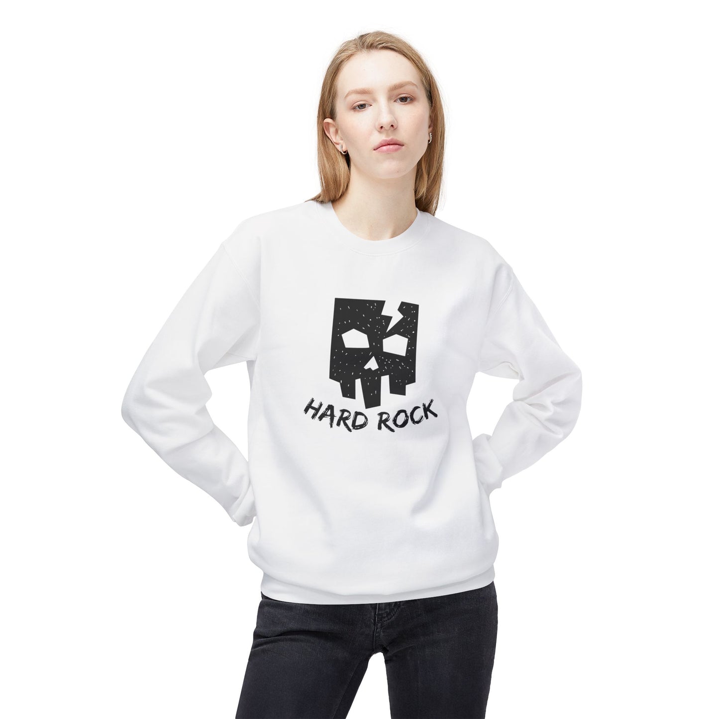Unisex Hard Rock Sweatshirt, Cozy Music Lover Gift, Trendy Casual Wear, Perfect for Concerts, Birthday Present, Halloween Outfit