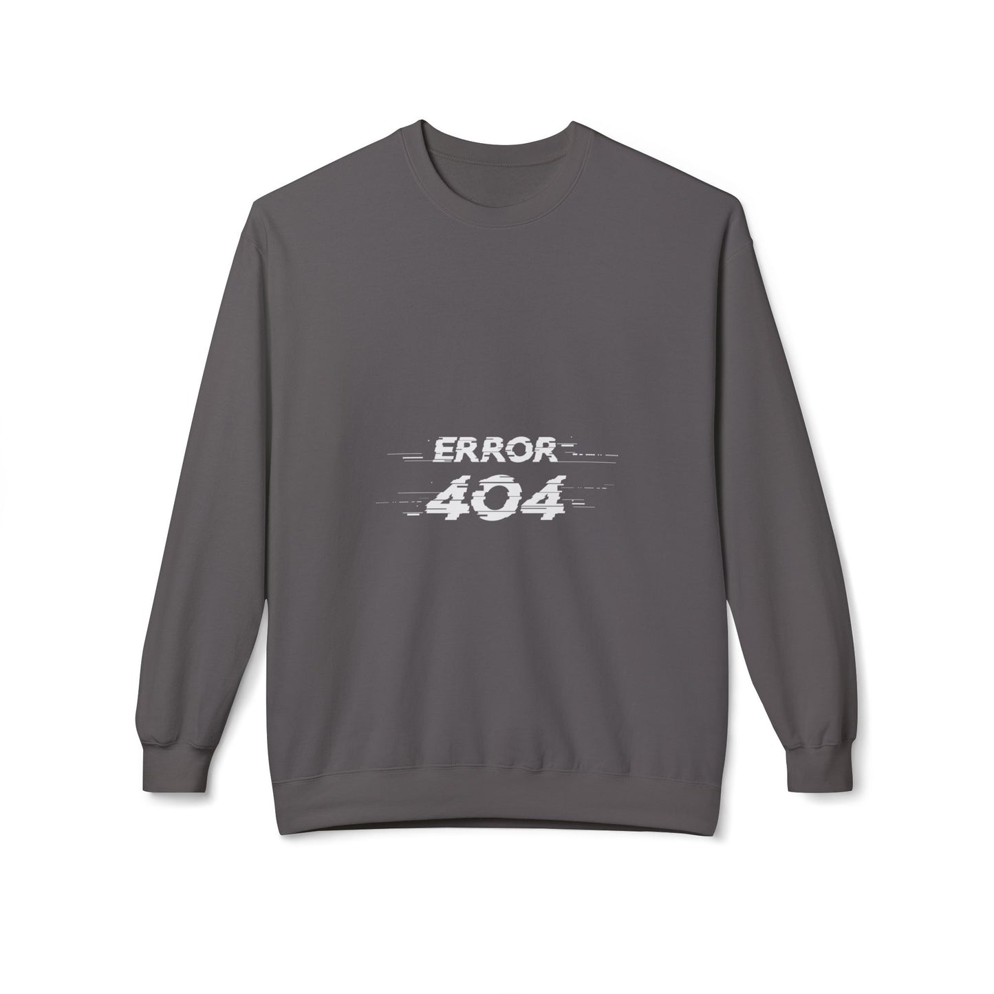 Error 404 Crewneck Sweatshirt, Funny Gift for Tech Lovers, Unisex Fleece Sweater, Casual Outfit, Geeky Humor Clothing Charcoal