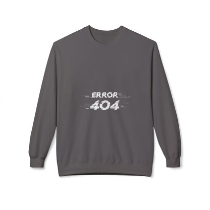 Error 404 Crewneck Sweatshirt, Funny Gift for Tech Lovers, Unisex Fleece Sweater, Casual Outfit, Geeky Humor Clothing Charcoal