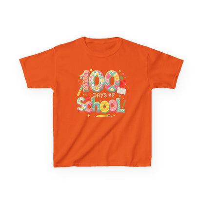Kids School Celebration Tee - 100 Days of School, Class Shirt, Back to School Outfit, Fun Teacher Gift, Kids Education Apparel Orange