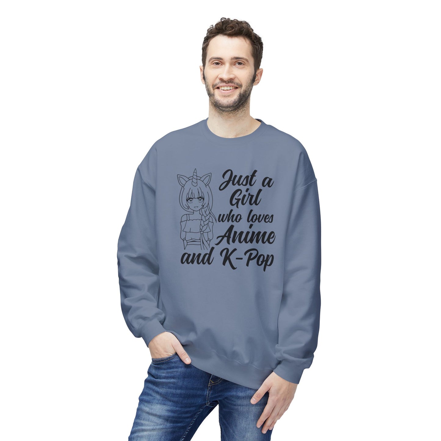 Anime & K-Pop Crewneck Sweatshirt, Cozy Gift for Fans, Cute Fashion for Anime Lovers, Perfect for Casual Outfits, Birthday & Holiday Gift