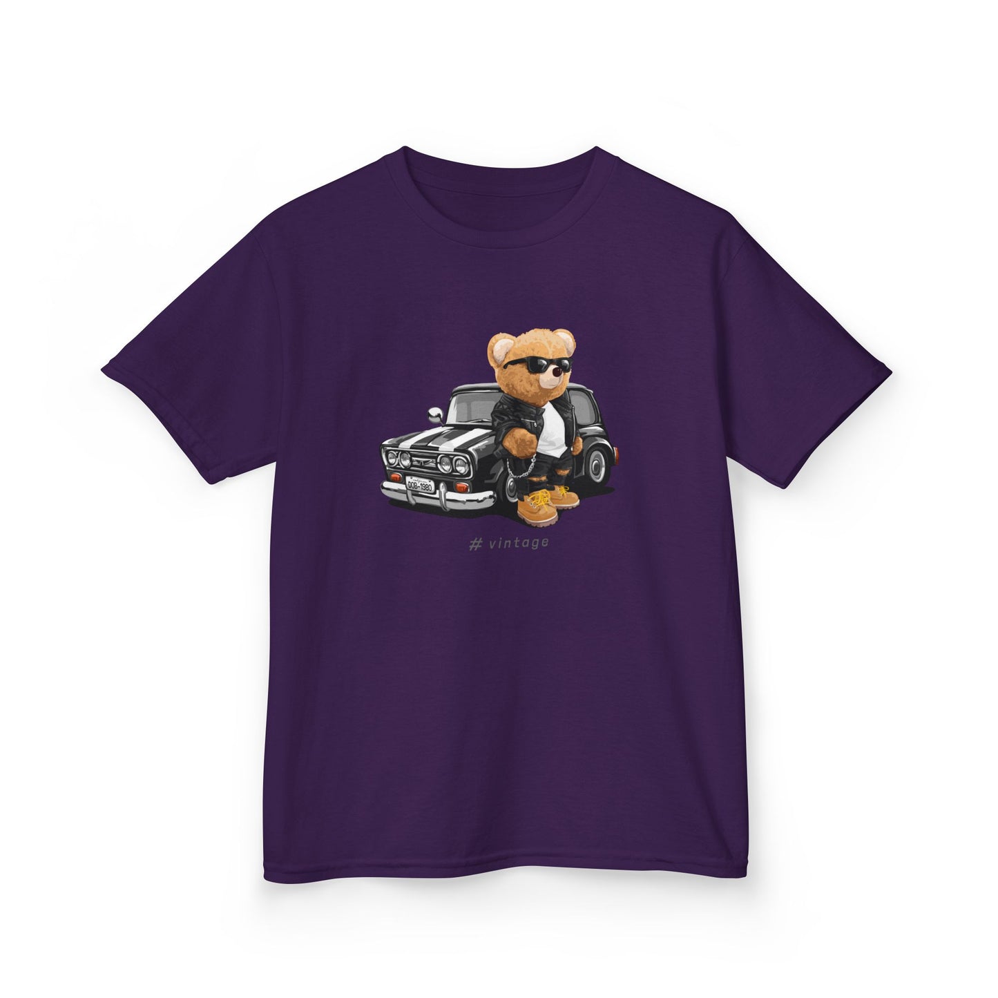 Cool Bear Kid's Tee, Funky Kids Shirt, Fun Summer Tee, Toddler Fashion, Gift for Kids Birthday Purple