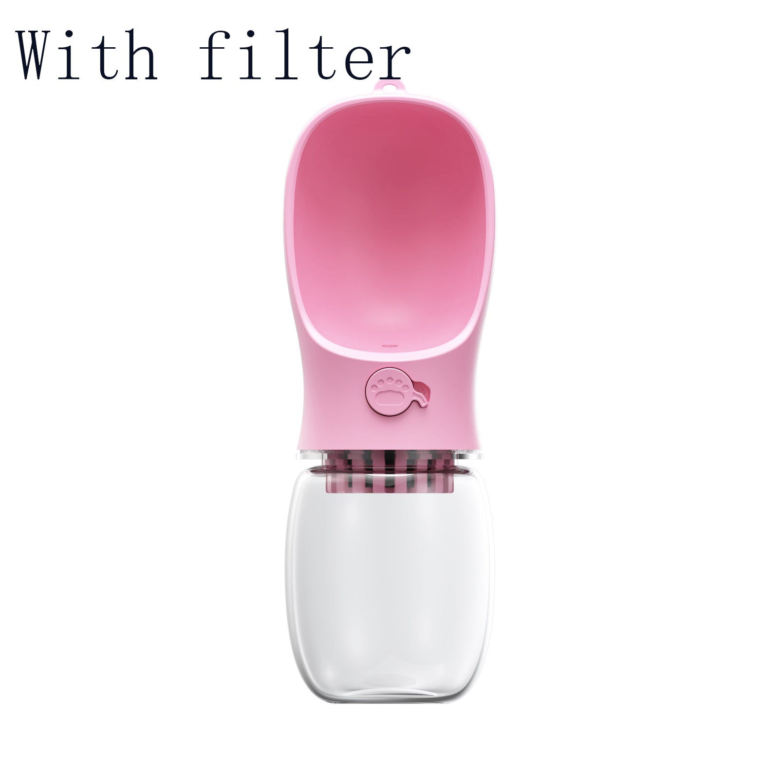 Pet Water Cup Outdoor Portable Water Bottle Pink With filter 350ML