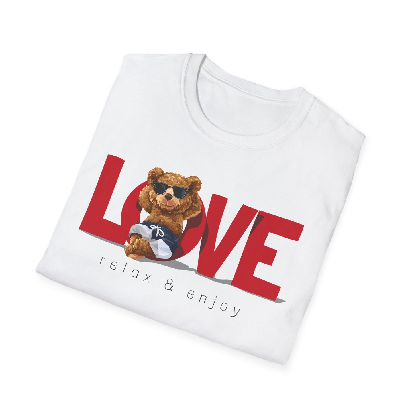 Love Bear Unisex Softstyle T-Shirt | Cute Casual Tee, Gift for Him/Her, Valentine’s Day, Birthday, Everyday Wear