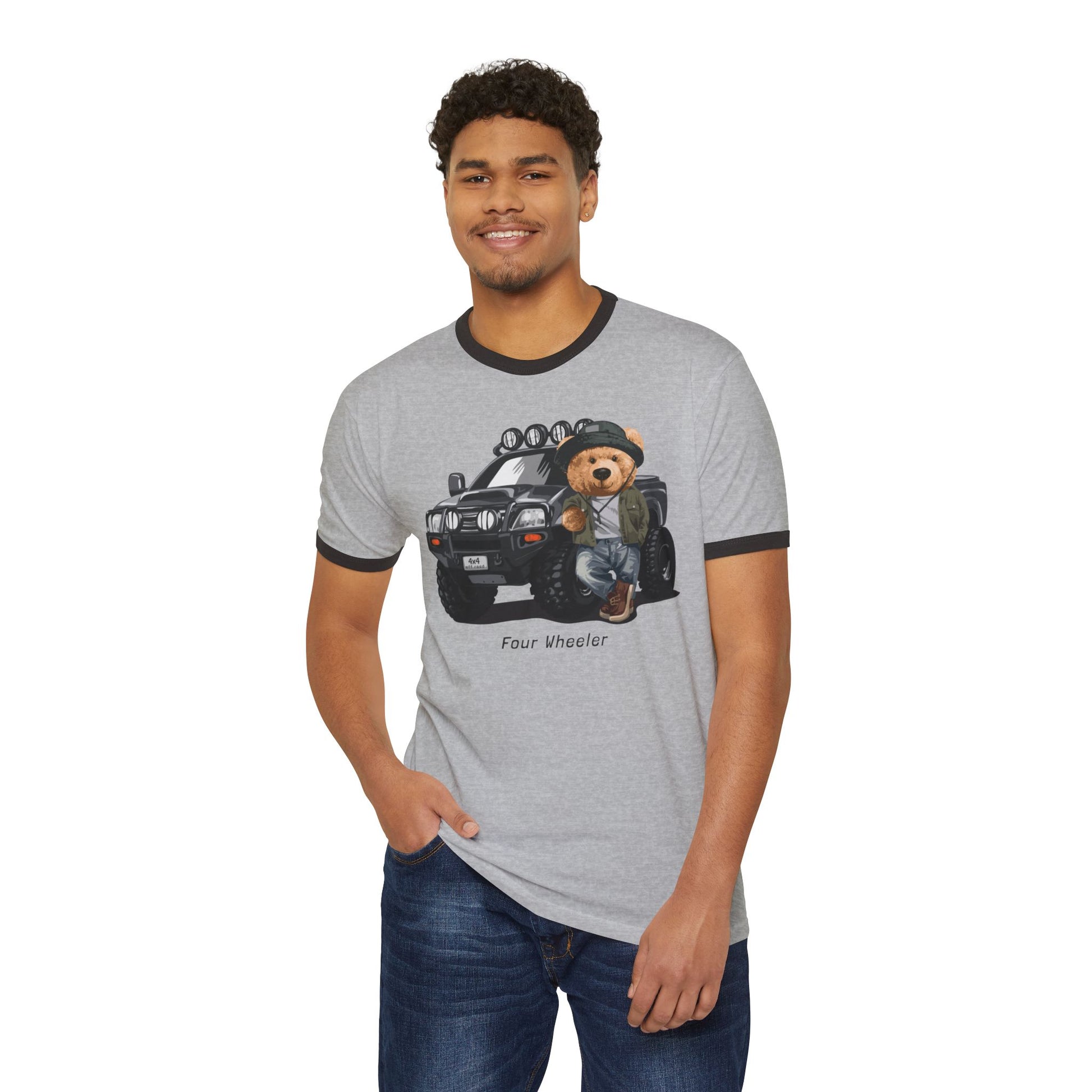 Adventure Bear Ringer T-Shirt | Casual Wear, Gifts for Kids & Teens, Outdoor Enthusiasts, Cute Graphic Tee, Birthday Present