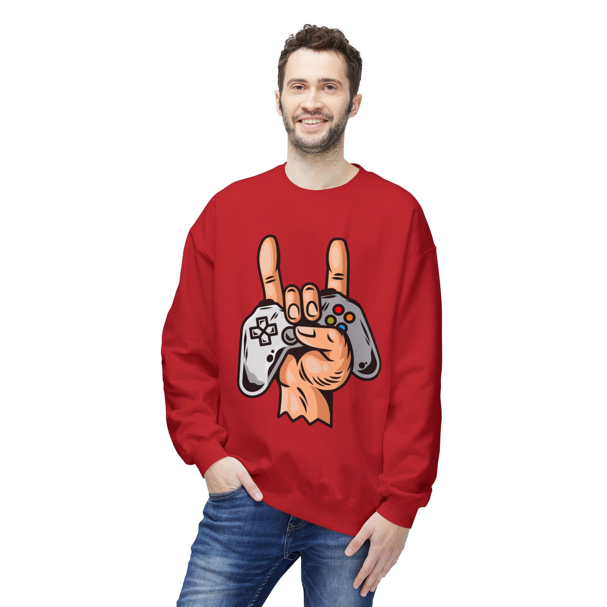 Gamer Fleece Crewneck Sweatshirt, Unisex Sweatshirt for Gamers, Gaming Apparel, Perfect Gift for Birthdays, Geek Culture, Casual Wear