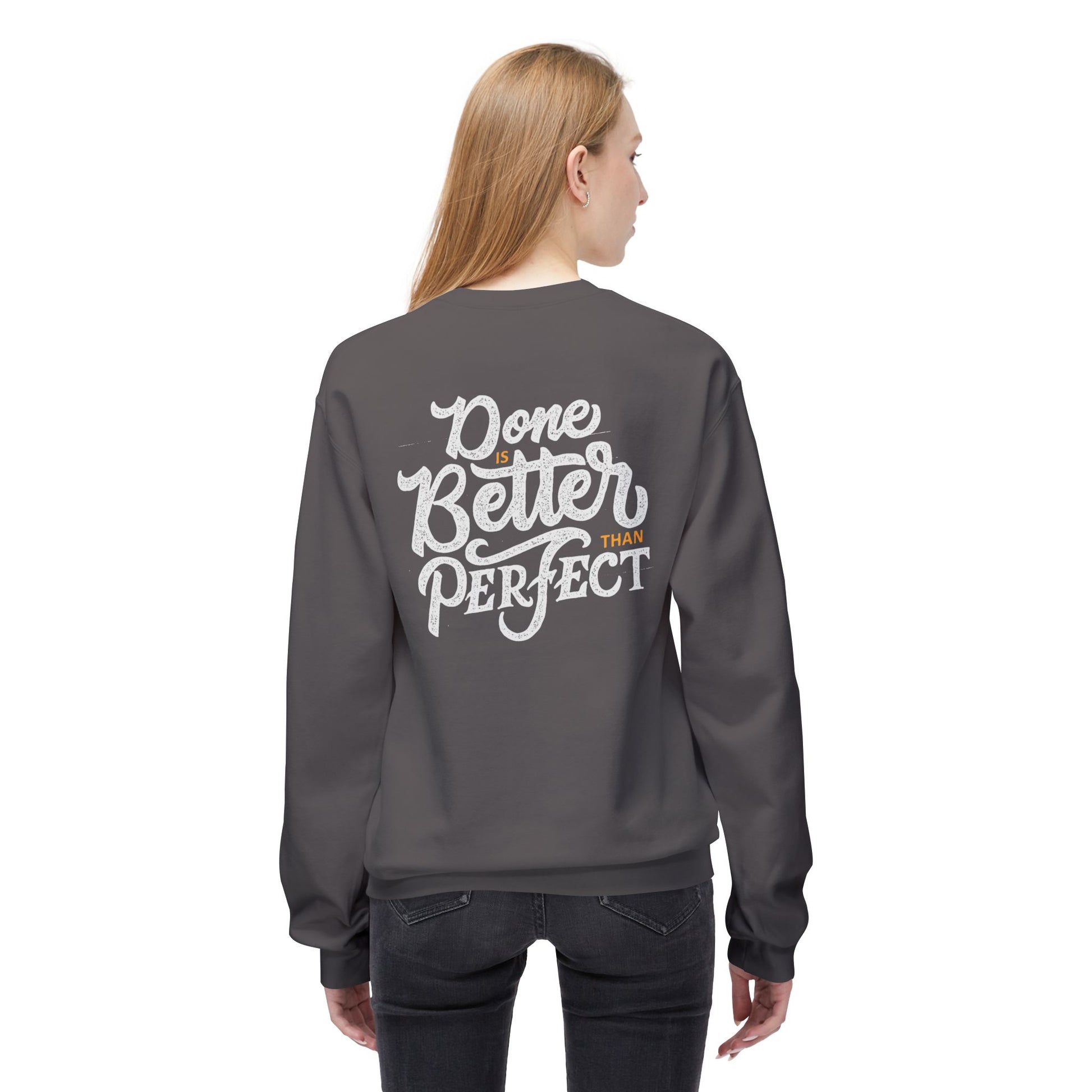 Motivational Fleece Sweatshirt: Cozy Crewneck, Perfect for Self-Care Days, Gift for Friends, Inspirational Quotes, Peer Encouragement
