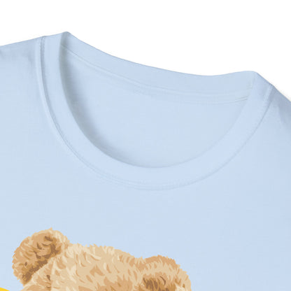 Cute Volleyball Bear T-Shirt, Unisex Softstyle Tee, Sportswear, Gift for Athletes, Fun Casual Wear, Sports Team Apparel