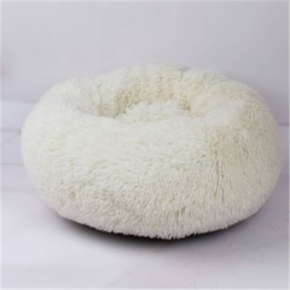 Round Long Hairy Autumn And Winter Nest Pad Cat Mattress White
