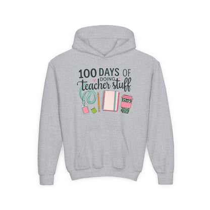 Teacher Appreciation Youth Hoodie, Perfect for School Days, Gifts for Educators, 100 Days of Teacher Stuff, Cozy Classroom Wear, Fun Sport Grey