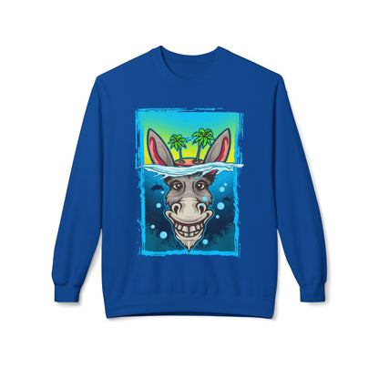 Playful Animal Graphic Crewneck Sweatshirt, Funny Sweatshirt, Unique Gift, Casual Wear, Unisex Apparel, Perfect for Parties Royal