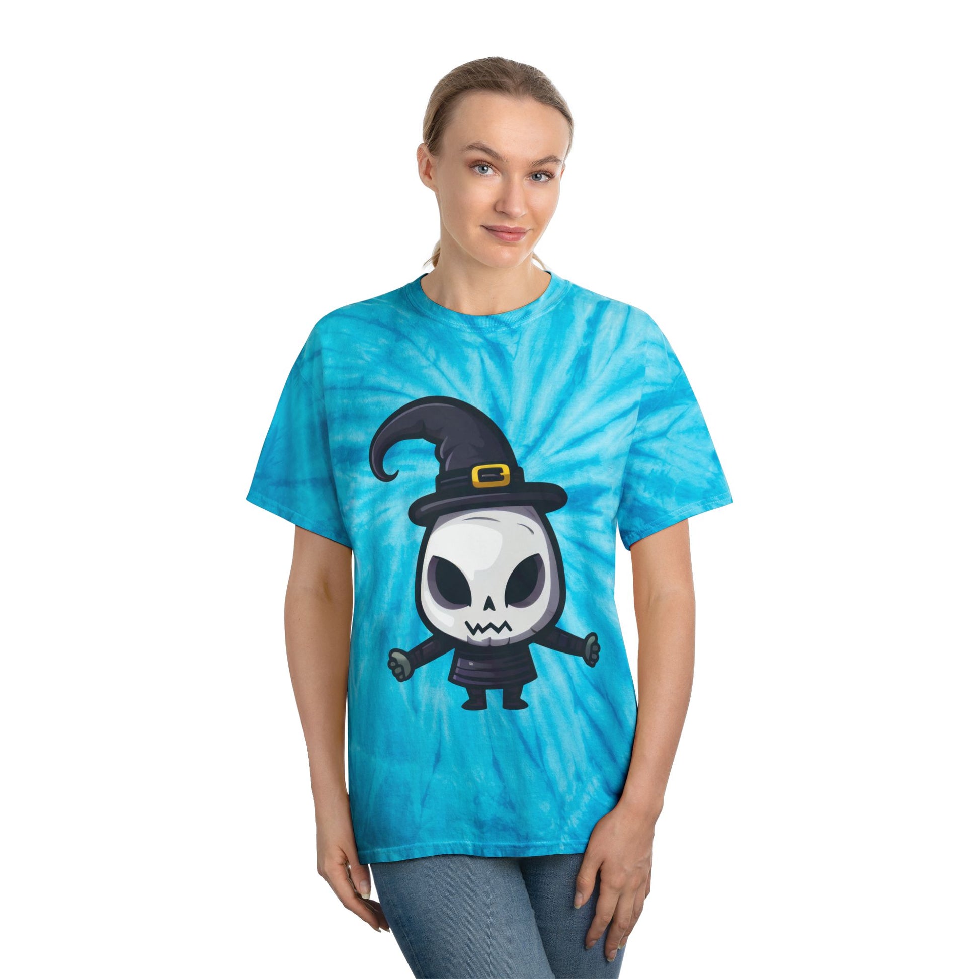 Whimsical Tie-Dye Tee, Fun Halloween Shirt, Spooky Casual Wear, Ghostly Gift for Kids, Witchy Vibe Apparel, Perfect for Parties - Cozy Kawaii LLC