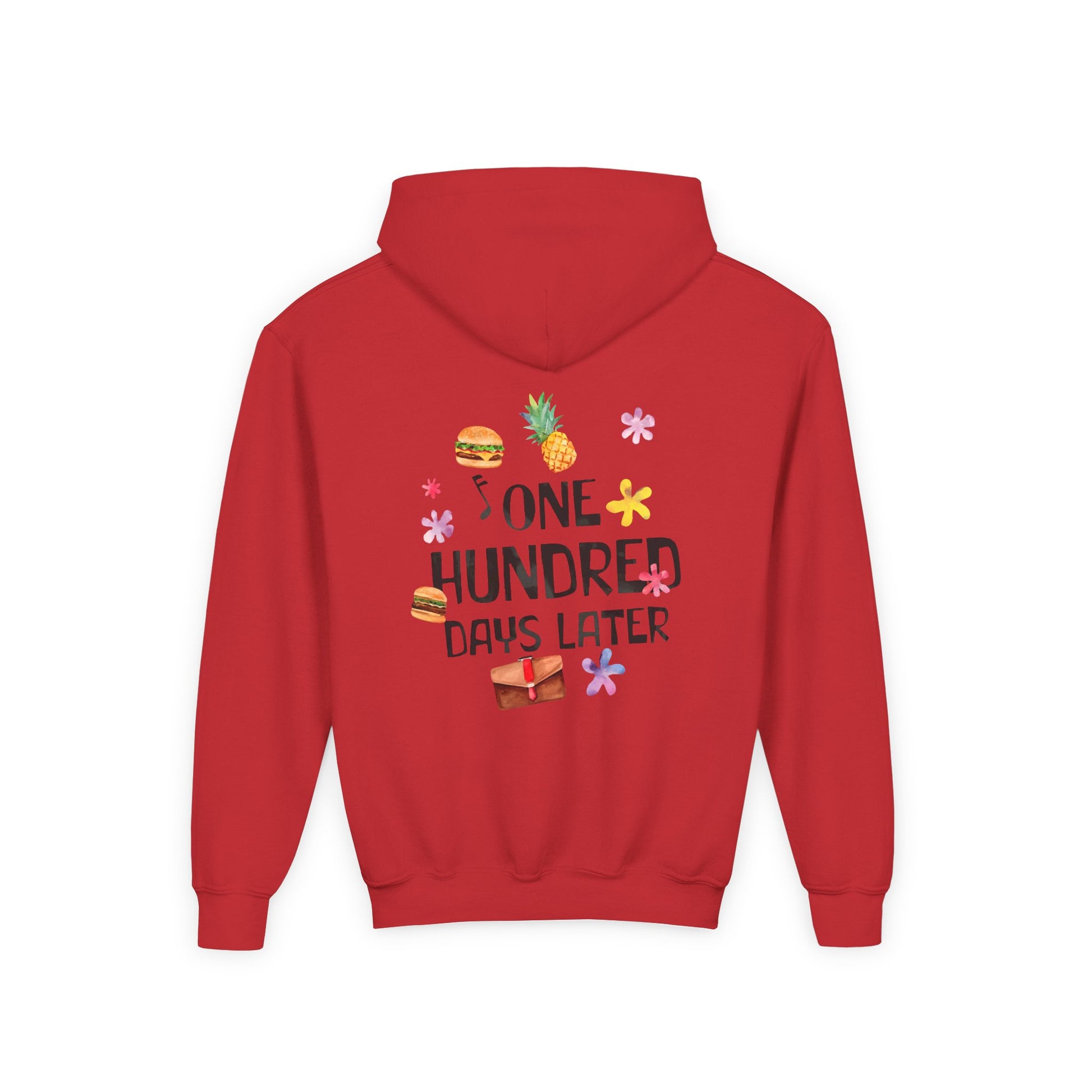 One Hundred Days Later Youth Hoodie, Fun Sweater for Kids, Cozy Gift for Birthdays, Celebrations, and Comfy Days