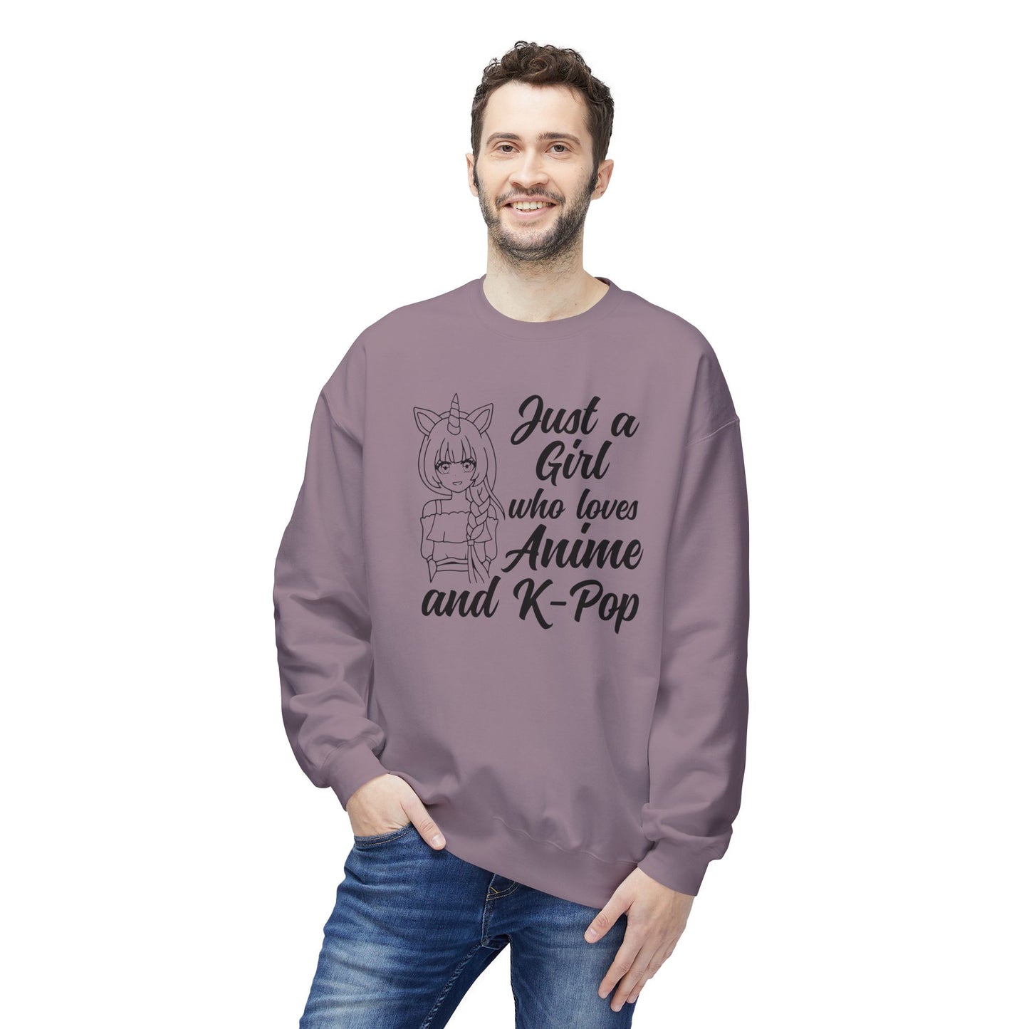 Anime & K-Pop Crewneck Sweatshirt, Cozy Gift for Fans, Cute Fashion for Anime Lovers, Perfect for Casual Outfits, Birthday & Holiday Gift