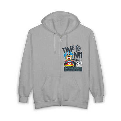 Time to Win Zip Hoodie | Unisex Heavy Blend Sweatshirt, Gift for Gamers, Sports Enthusiasts, Cozy Casual Wear, Fun Hooded Jacket